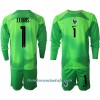 Conjunto (Camiseta+Pantalón Corto) Portero Manga Larga Francia Hugo Lloris 1 Segunda Equipación Mundial 2022 - Niño